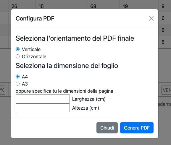 Form di generazione PDF